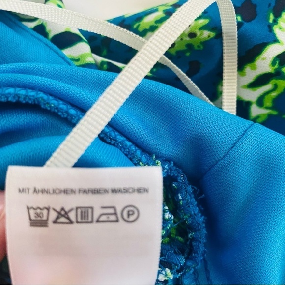 KASPER sleeveless column maxi dress in blue and green size 10 - Picture 6 of 12